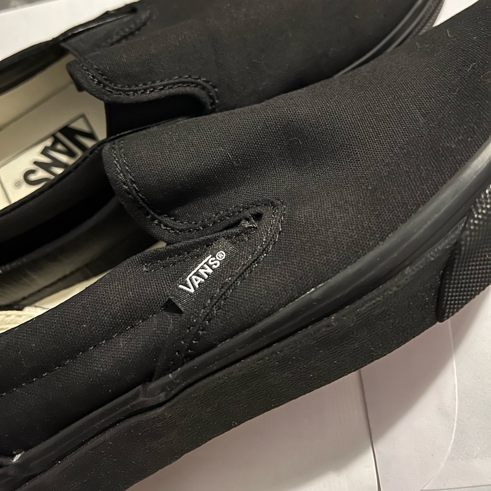 Vans Black Canvas Slip-On Sneakers - Picture 8 of 11